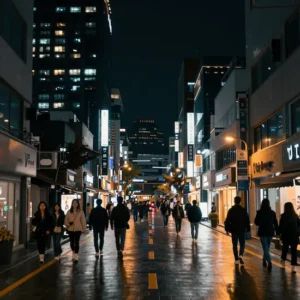 강남 밤문화의 야경 거리